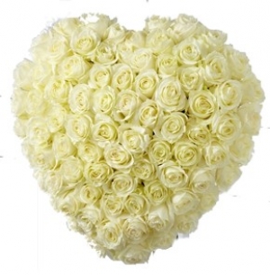 Heart with white roses