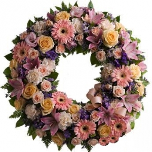 Wreath of mixed flowers