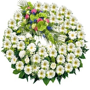 Wreath decorative of mixed flowers
